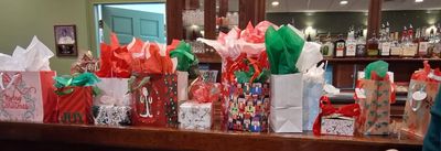 Colorful array of ornaments ready to exchange
