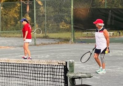 Mary Garrison and Mary Barrows preferred the tennis courts for this event.